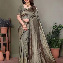 VEDANT VASTRAM Woven Design Zari Saree-image-71