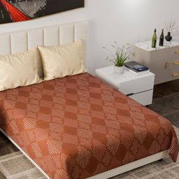 Nivasam Havemore Brown Geometric Poly Cotton 162 TC King Bedsheet Set 2.28 m x 2.54 m-14