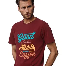 BLUEFICUS Typography Printed Bio Finish Slim Fit T-shirt-image-92