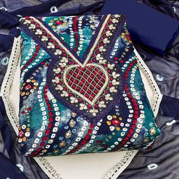SAINOOR Embellished Semi-Stitched Dress Material-image-41