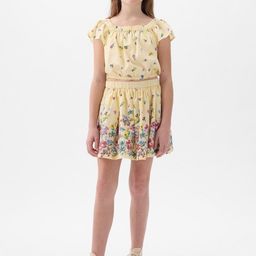 GAP Girls Floral Printed Linen Cotton Flared Mini Skirt-image-90