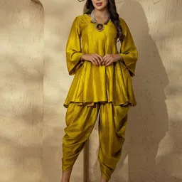 MABISH by Sonal Jain V-Neck Flare Bell Sleeves Anarkali Kurta With Salwar-picture-1