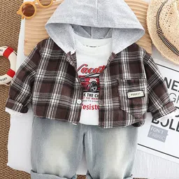 StyleCast x Revolte Boys Checked T-shirt and Shirt with Trousers-picture-18