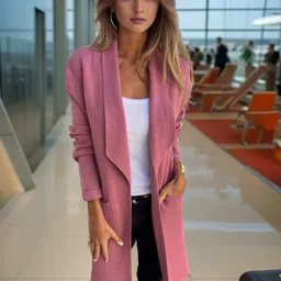StyleCast Women Longline Open Front Jacket-image-13