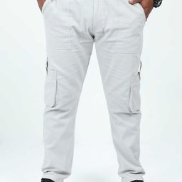 NEVER NEUD Men Relaxed Cargos Trousers-image-38