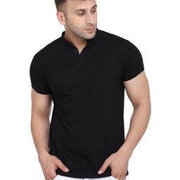 Blisstone Band Collar Slim Fit Cotton Casual T-shirt-picture-24