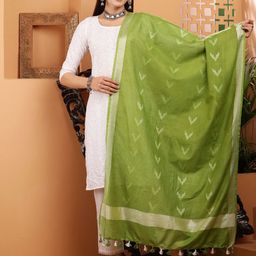 Bunkraft Ethnic Motifs Woven Design Ikat Dupatta-image-52