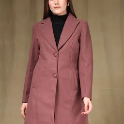 Juelle Notched Lapel Collared Over Woollen Coats-image-59