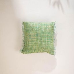 FREEDOM TREE Wetland Tweed Green Striped Textured Pure Cotton Square Cushion Covers-51