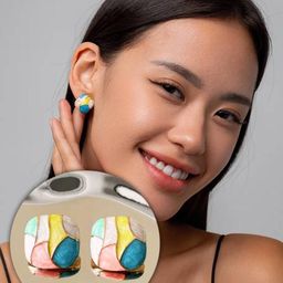 Colorful Geometric Stud Earrings for Women | Oil Painting Style Fashion Jewelry-image-71