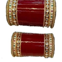 Ishika Maroon Alloy Bangles-image-2