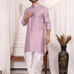 MIDAV Men Floral Block Print Kurta image 4