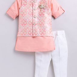 Little Collars Ethnic Wedding Wear Nehru Jacket Kurta Pajama set-picture-38