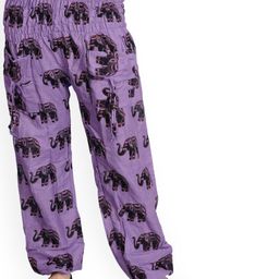 Exotic India Women Printed Relaxed Straight Leg Trousers-image-90