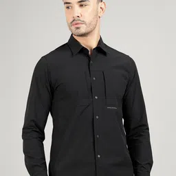 Royal Enfield Men Spread Collar Solid Cotton Casual Shirt-image-39
