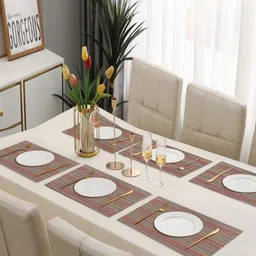 LooMantha 6-Pcs Maroon Textured Heat Resistant Table Placemats-19