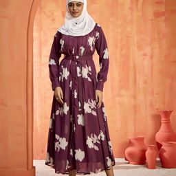 SARINKU Women Floral Georgette Formal Fit & Flare Dress-image-40