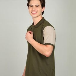 Metronaut Colourblocked Polo Collar Short Sleeves T-shirt-image-30