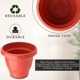 Kuber Industries Set Of 10 Red Planter With Pot image 5