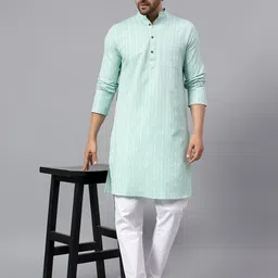 Latest Chikan Garments Men Checked Pastels Dobby Kurta-picture-24