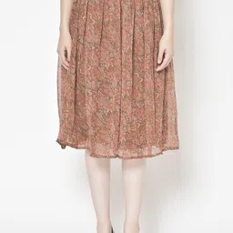 MINOS Printed Flared Midi Skirt-18