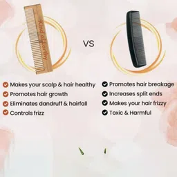 Kind of Earthy Set Of 2 Kacchi Neem Fine Tooth & Wide Tooth Comb image 2