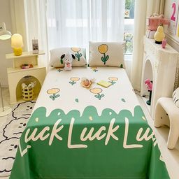 JC HOME White & Green Printed 140 TC Super King Bedsheet Set - 2.45 m x 2.50 m-image-61