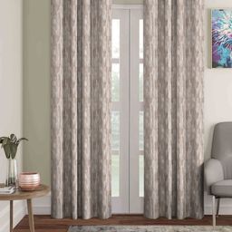 Aura Beige & Brown 2 Pieces Abstract Printed Room Darkening Long Door Curtains-image-43