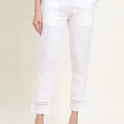 ZARI Lace Women Jaipur Cotton Viscose Pant Trousers with Single Lace-image-50