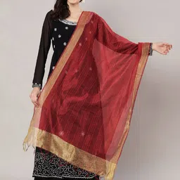 MUFFLY Woven Design Dupatta with Zari-22