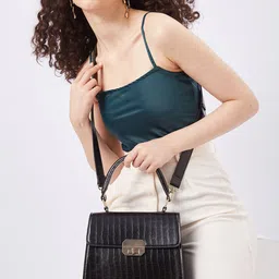 FARGO Textured Vegan Leather Dynasty Structured Handheld Bag-picture-54