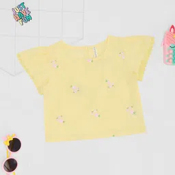 Pantaloons Junior Girls Floral Flared Sleeve Cotton Top-22