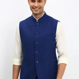 Allen Solly Men Self Design Nehru Jackets-picture-6