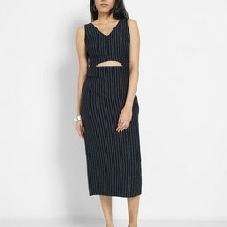 SF JEANS by Pantaloons Striped Sheath Midi Dress-image-39