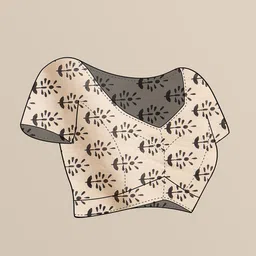Anouk Rustic Floral Block Printed Saree image 2