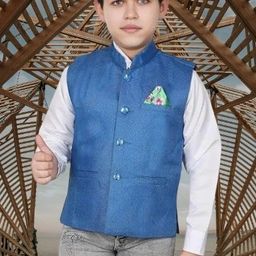 Eliq Boys Cotton Jute Waistcoat-45