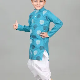 NFC CREATION Boys Floral Printed Regular Thread Work Kurta with Patiala image 5
