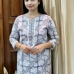 GOODHAND Floral Printed Pure Cotton Kurti-picture-14
