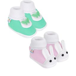 Neska Moda 3 To 12 Months Baby Boys & Baby Girls Pack of 2 Pair Cute Soft Cotton Pre-Walker Booties-94