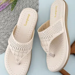 DressBerry Women T-Strap Flats Open Toe Flats with Laser Cuts-10