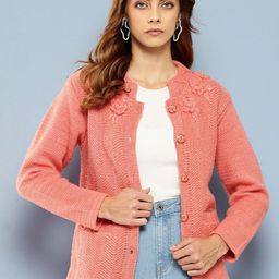 BAESD Women Cable Knit Woollen Cardigan-image-88
