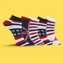 MJE Men Pack Of 5 Patterned Ankle Length Socks-image-52