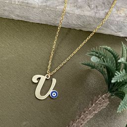 Digital Dress Room Gold-Plated Alphabet V Pendent-image-69