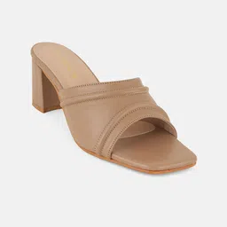 DressBerry PU Party Block Sandals with Laser Cuts-0
