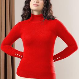 Kotty Women High Neck Long Sleeves Pullover-image-93