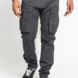 StyleCast x Revolte Men Solid Mid-Rise Easy Wash Cargos-image-85