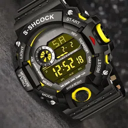 Hala Men Aluminium Dial Digital Sports Watch Watch YELLOW-SSA-3-55