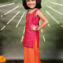MIRALI Girls Floral Embroidered Kurti with Palazzo-38