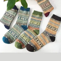 EL REGALO Women Pack Of 5 Calf Length Socks-54