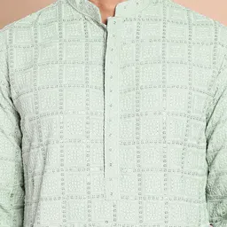 Jompers Men Embroidered Regular Sequinned Kurta with Pyjamas image 2